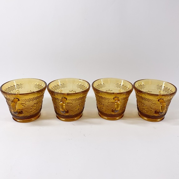 Vintage Tiara Indian Glass Cups Set of 4